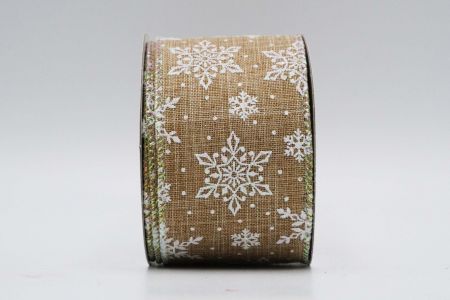 Glitter Snowflakes Wired Ribbon_KF7230GN-13_natural